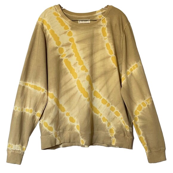Lucky Brand Sweatshirt Women's Size XL Multicolor Yellow Tan Tie Dye Pullover - Picture 1 of 11